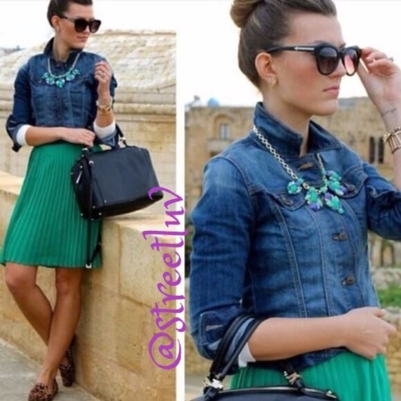 stella & dot ~ juniper statement necklace ~ blue green - Picture 8 of 11